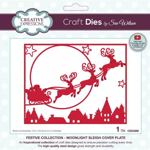 Craft Dies by Sue Wilson - Festive Moonlight Sleigh Cover Plate