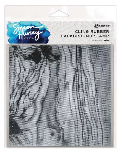 Simon Hurley 6x6 Cling Stamps - Woodgrain