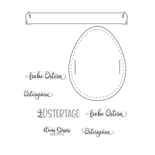 Mundart Stanzschablone und Clear Stamps Set - Ostern