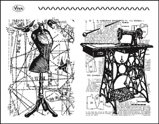 Clear Stamps - Hintergrund Schneiderei