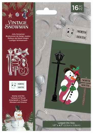 Clear Stamps and Cutting Die - Vintage Snowman Jolly Snowman