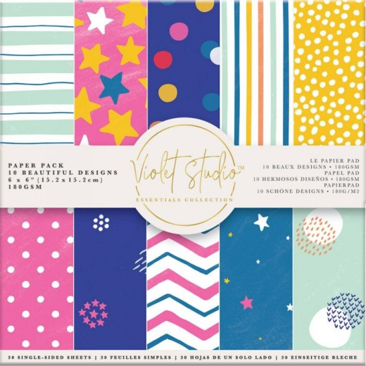 Violet Studio Spots and Stripes 6x6 Paper Pad