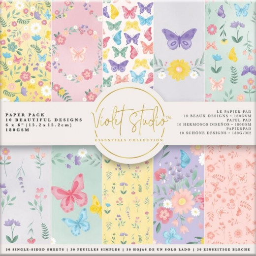 Violet Studio Butterflies and Flowers 6x6 Paper Pad