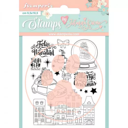 Stamperia Clear Stamps - Christmas rose Feliz Navidad