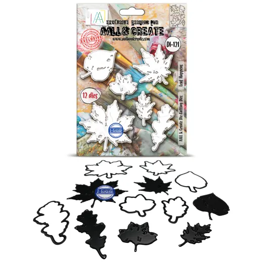 Aall & Create Stanzschablonen Set Leaf Happened mit 12 herbstlichen Motiven und ausgestanzten Elementen