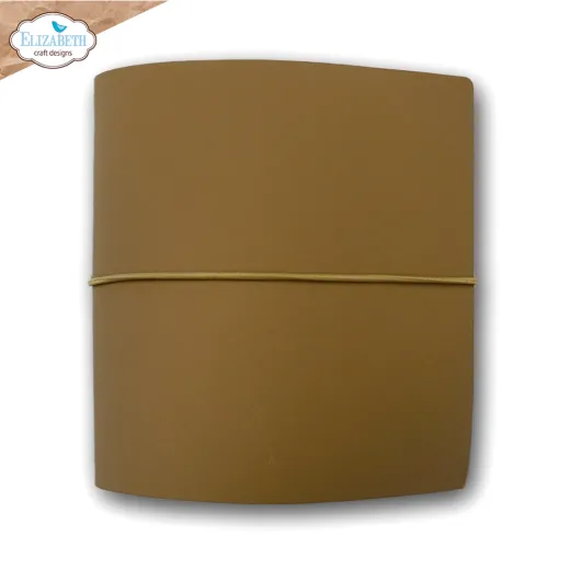 Quadratisches XL-Art-Journal in Sandstone-Braun mit Gummibandverschluss