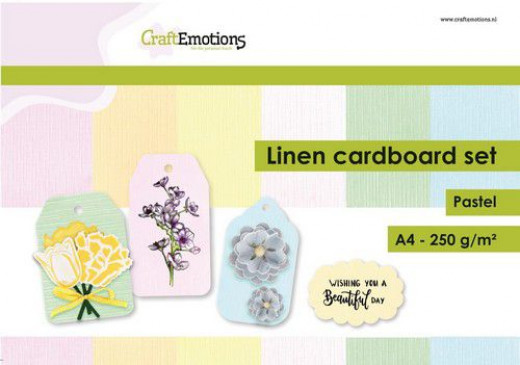 CraftEmotions A4 Leinenkarton Set - Pastel