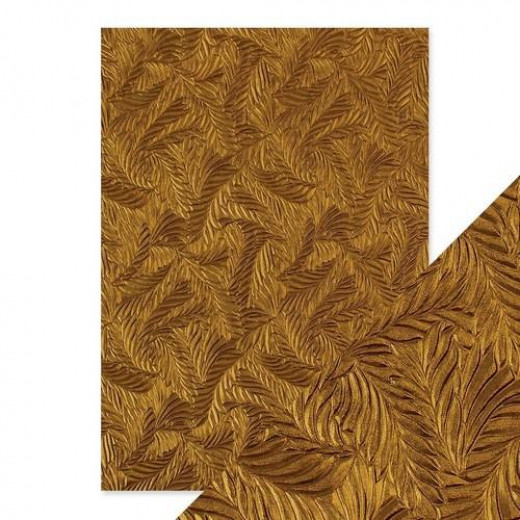 Tonic Studios Embossed Paper - Copper Feathers