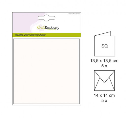 Quadratische Karte mit Kuvert, weiß