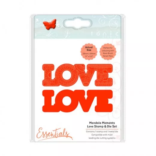 Tonic Studios mandala moments - love stamp and die set