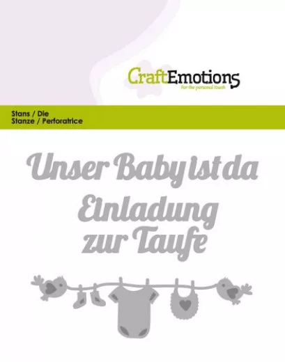 CraftEmotions Die Text - Unser Baby ist da (DE)