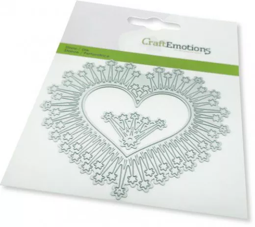 CraftEmotions Die - Border Heart Magic Stars