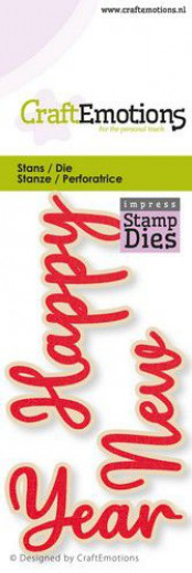 CraftEmotion Impress Stamp Die - Happy New Year (ENG)