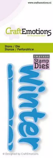 CraftEmotion Impress Stamp Die - Text Winter mit Schnee