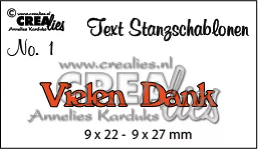 CREAlies Text Stanzschablonen - Nr. 1 - Vielen Dank