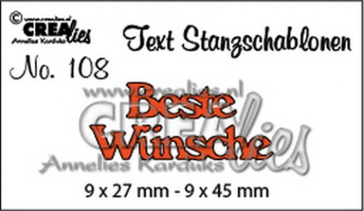 CREAlies Text Stanzschablonen - Nr. 108 - Beste Wünsche