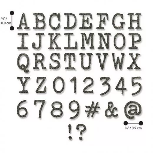 Thinlits Die Set by Tim Holtz - Alphanumeric Tiny Type Upper