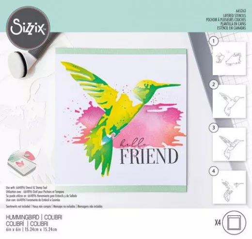 Sizzix Layered Stencils - Hummingbird