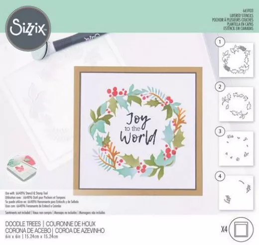 Sizzix Layered Stencils - Holly Wreath