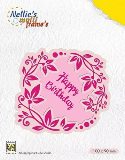 Multi Frame Die - Blumen Kranz Happy Birthday