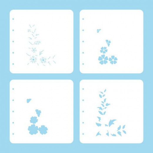 Layered combi stencil set of 7 - Blumen 2