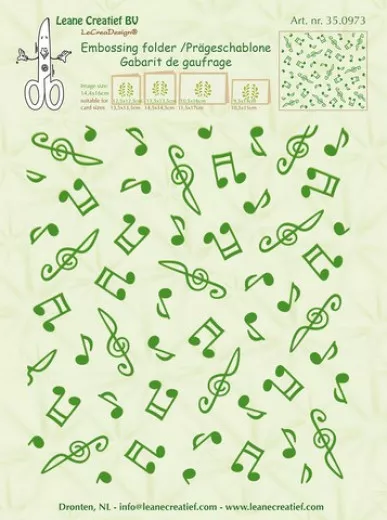 Hintergrund Embossing Folder - Musik