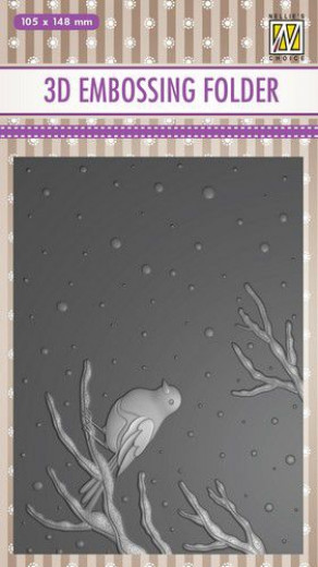 3D Embossing Folder - Vogel auf Zweig