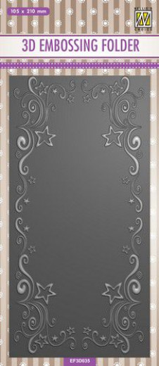 3D Embossing Folder - Slimline Curs-Stars-Rahmen