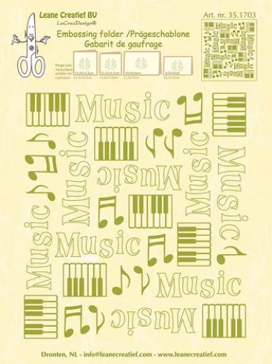 Hintergrund Embossing Folder - Musik