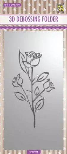 3D Embossing Folder - Slimline Rose