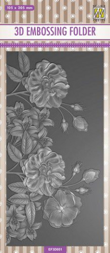 3D Embossing Folder - Slimline Wilde Rosen