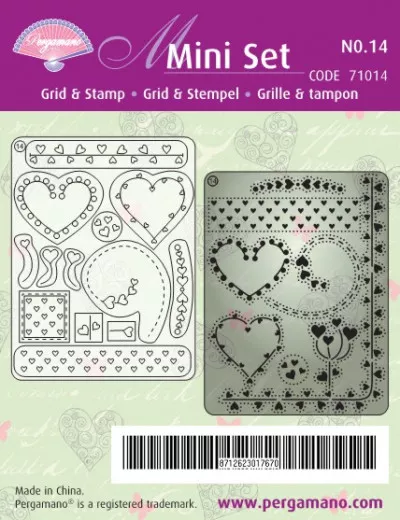 Mini Set Grid und Stempel 14 - Herzen