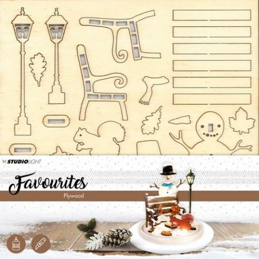 Plywood favourites wooden scenery Schneemann