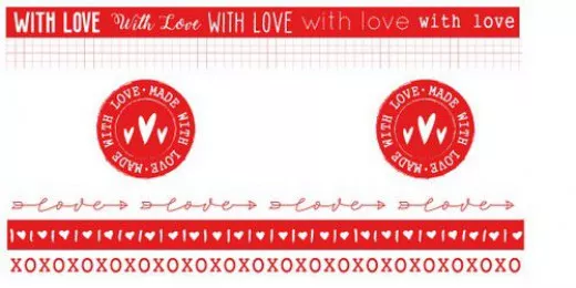 Washi Tape - Red/White Filled With love Nr. 19