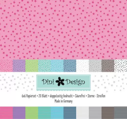 Dini Design 6x6 Paper Pack - Sterne-Streifen