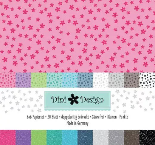 Dini Design 6x6 Paper Pack - Punkte-Blumen