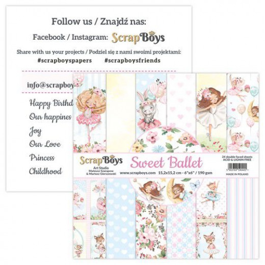 ScrapBoys Sweet Ballet 6x6 Paper Pad 