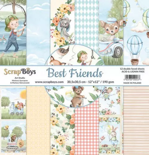 ScrapBoys Best Friends 12x12 Paper Pad