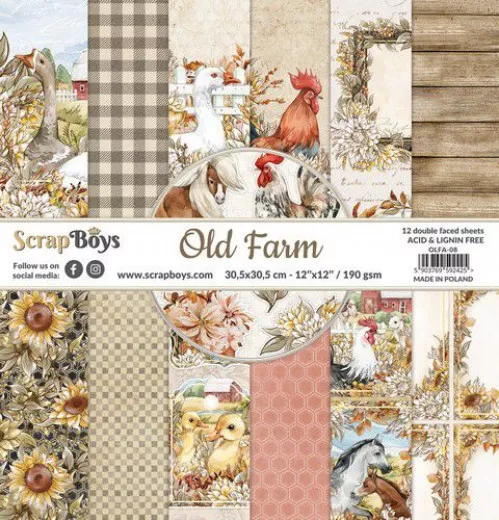 ScrapBoys Old Farm 12x12 Paper Set