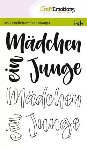 Clear Stamps - handletter - Mädchen, Junge (DE)