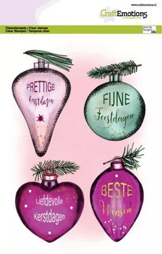 Clear Stamps - Weihnachtskugeln mit losem Text (NL)