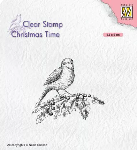 Clear Stamps - Christmastime Bird on holly