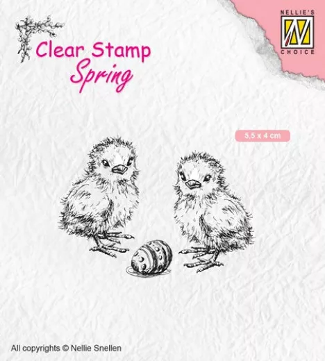 Clear Stamps - Frühling Küken mit Osterei