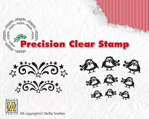 Precission Stamps Weihnachten starburst-robin