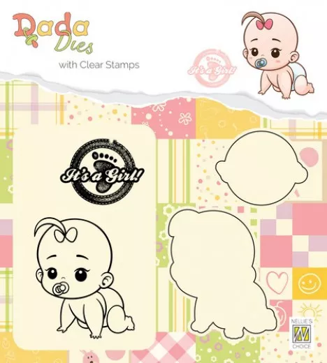 DADA Die und Clear Stamps - Its a girl: krabbeln