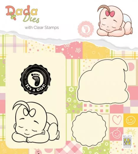 DADA Die und Clear Stamps - Its a girl: schlaf