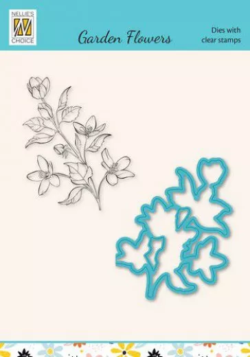 Die Cut and Clear Stamps Set - Garden Flower 1