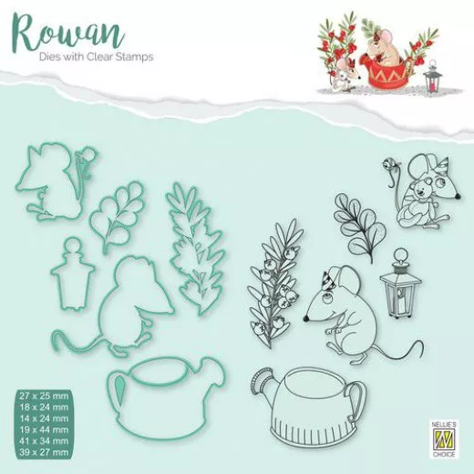 Rowan Dies and Clear stamps - Weihnachten Maus 2