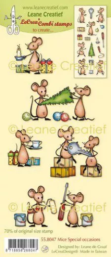 LeCrea Clear Stamps - Kombi Mice besondere Anlässe