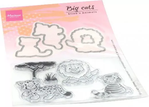 Clear Stamps and Die Set - Elines Animals große Katzen